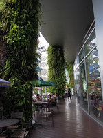 Green columns at the Esplanade, Bangkok, July 2011