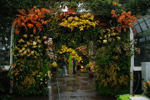 New York Botanical Garden, Orchid Show by Patrick Blanc, Gate and Gardeners
