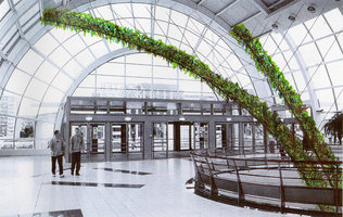 Les Deux Arches, vues de profil, project by Patrick Blanc, Creteil Soleil, July 2001