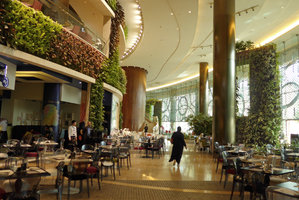 360 Mall, Kuwait, Vertical Gardens by Patrick Blanc, main food court, 8 years after plant installation