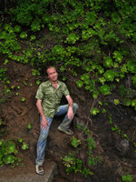 Patrick Blanc and Aeonium canariense, Anaga, Tenerife