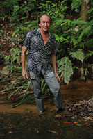 Patrick Blanc standing in a Cryptocoryne nurii river, Johore, Octobre 2010