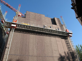 Caixa Forum Vertical Garden, installation of felt and irrigation, Sept. 2006
