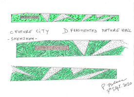 C Future City, Shenzhen, D Fragmented Nature Wall by Patrick Blanc