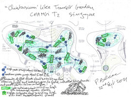 Christarium like Dreamscape Garden in the transit area for Changi T2, a proposition by Patrick Blanc for plants, pumps, lights and pebbles for the fish