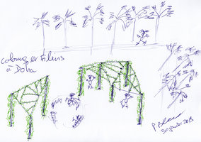 Colonnes et Filins, proposition by Patrick Blanc for the four new gardens contest in Doha