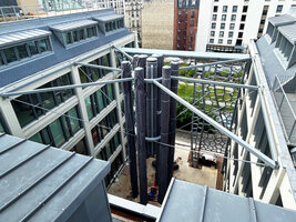 Colonnes Symbiose before plant installation, Mutualité Française, Paris