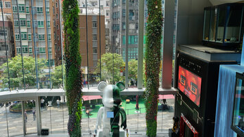 Columns like Life Totems inside C Future City, Shenzhen 