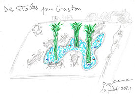 Des Stèles pour Gaston, proposition by Patrick Blanc for the indoor atrium, DWS Gaston Rebuffat, Paris