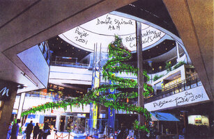 DNA Double Spiral project by Patrick Blanc for the Creteil Soleil shopping mall renovation in July 2001
