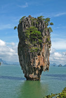 Forest on karst tower, Khao Phing Kan, aka James Bond island, Phang Nga, Thailand