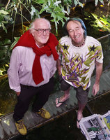 Francis Halle and Patrick Blanc during a discussion for Garden Lab at Patrick&#039;s home, photo by Veronique Mure, Nov. 2019