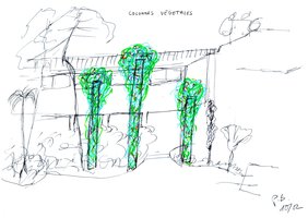 Hôtel Cala Rossa, Porto Vecchio, les Totems Verts, projet 2002
