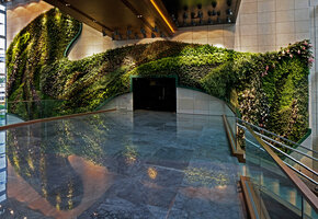 Icon Hotel Vertical Garden, reflection on the bridge, Hong Kong
