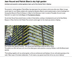 Jean Nouvel and Patrick Blanc&#039;s sky high garden, One Central Park, Sydney, Phaidon