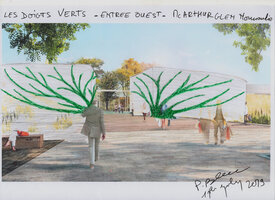 Les Doigts Verts, a proposition by Patrick Blanc for McArthurGlen Paris Giverny,