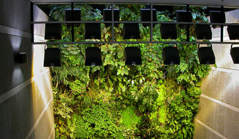 Les Passages de l&#039;Hotel de Ville, Lighting the Vertical garden by Patrick Blanc, Boulogne Billancourt, France
