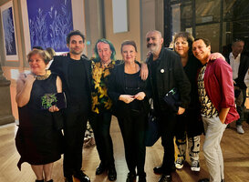 Luzia Simons, Marc Jeanson, Patrick Blanc, Chantal Colleu Dumond, Jean Marc Dimanche, Dany Sautot and Pascal Héni at the inauguration of the exhibition Vegetal, by Chaumet, Beaux Arts, Paris, June 2022