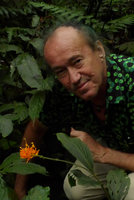 Patrick Blanc above a flowering Globba patens, Fraser&#039;s Hill, Malaysia, Dec. 2016