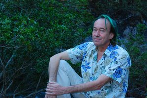 Patrick Blanc among rheophytic shrubs, Rincon, Costa Rica, Dec 2010