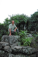 Patrick Blanc among saxicolous Aloe, Blyde River Canyon, South Africa, Dec 2008