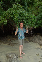 Patrick Blanc and a sea shore dwelling species of Tetrastigma, Railay, Krabi, Thailand, Dec 2015