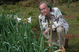 Patrick Blanc and Crinum abyssinicum, Bale NP, 2300 m asl, Ethiopia, Jan. 2019