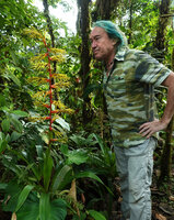Patrick Blanc and Guzmania amplectens, Mashpi FR, Pichincha, Ecuador, Aug. 2021