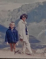 Patrick Blanc and his mother in the Alp mountains, Aug. 1960