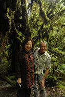 Patrick Blanc and Madame Tchen under mosses, Cilan forest, Taiwan, June 2007