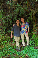Patrick Blanc and Michel Calzada among blue iridescent Selaginella, Cameron Highlands, Malaysia, May 2016