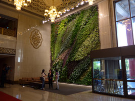 Patrick Blanc and Mrs Tchen under the National Concert Hall Vertical Garden, Taipei, Taiwan, Oct. 2015
