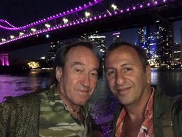 Patrick Blanc and Pascal Heni at night, Brisbane, Australia, Sept. 2019