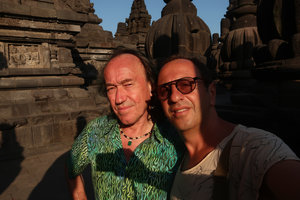 Patrick Blanc and Pascal Heni at the Prambanan temple, Java, May 2018