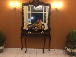 Patrick Blanc and Pascal Heni in mirror reflection, Cienfuegos, Cuba, Feb. 2017