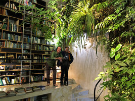 Patrick Blanc and Prasannamurti Desai from Bangalore Airport at Patrick's Home, Feb. 2022