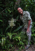 Patrick Blanc and Dracaena pethera (syn. Sansevieria kirkii), Kimboza FR, Uluguru Mts, Tanzania, Jan. 2021
