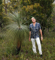 Patrick Blanc and the blue form of Kingia australis, Stirling Range NP, Western Australia, Nov. 2011