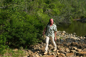 Patrick Blanc and the rheophytic population of Phyllanthus myrtilloides, Alejandro de Humboldt NP, Cuba, Feb.2017