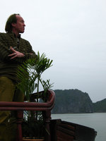 Patrick Blanc at dusk, Halong Bay, Vietnam, Jan. 2007