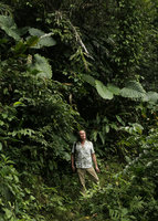 Patrick Blanc at primary forest remnant edge, Nam Cang, Sapa, Vietnam, Nov. 2017