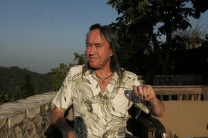 Patrick Blanc at sunset at the Topas Ecolodge, Sapa, Vietnam, Nov. 2017