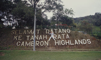 Patrick Blanc at the Cameron Highlands entrance, Malaysia, April 1980