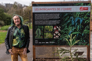 Patrick Blanc at the inauguration of his exhibition Les Intrigantes de l&#039;Ombre in the Botanical Garden, Nancy, France, 13th April 2023 