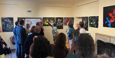 Patrick Blanc at the inauguration of his exhibition Trop Belles pour Disparaitre, Serre de la Madone, Menton, France, June 2024