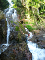 Patrick Blanc descending a waterfall, Thailand, March 2006