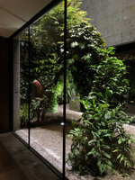 Patrick Blanc emerging from his Racines Echasses at Il Sereno, Como Lake, Italy, June 2021