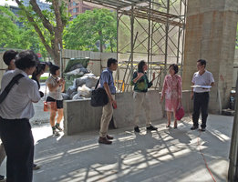 Patrick Blanc explaining the concept of the HH Tower project, Kaohsiung, Taiwan, Oct. 2015