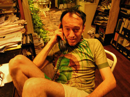 Patrick Blanc giving a phone call, June 2000