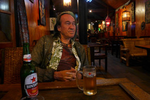 Patrick Blanc in a chinatown bar, Bukittinggi, West Sumatra, Dec. 2016